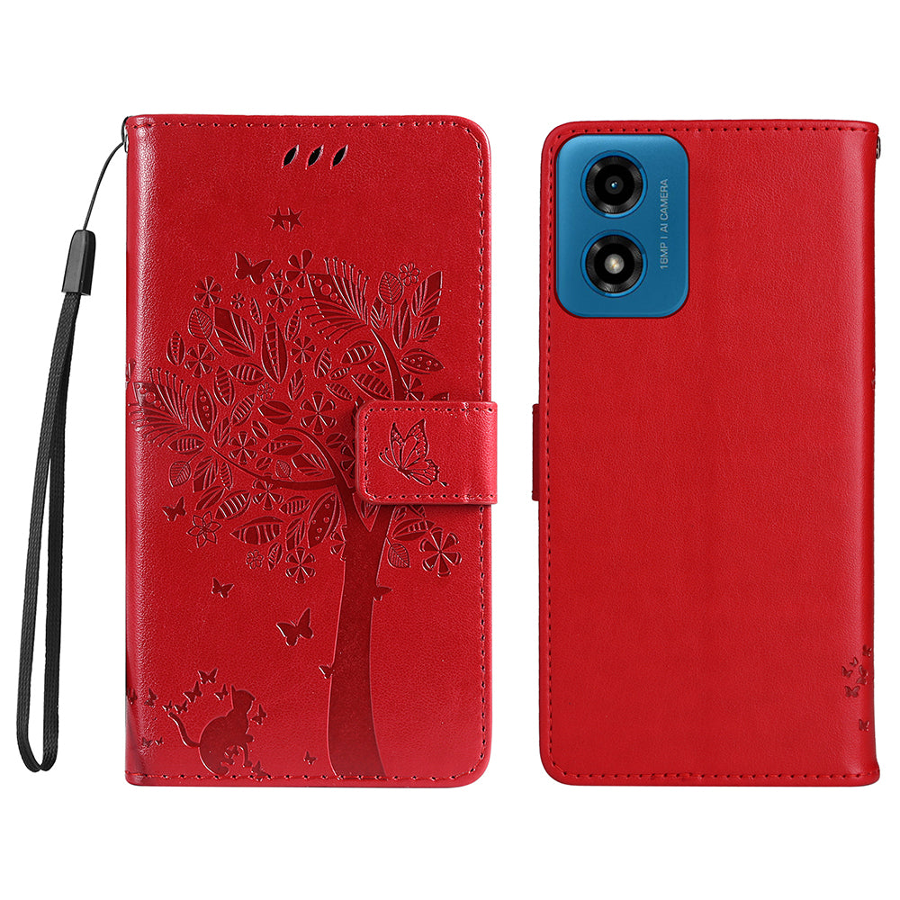 KT Imprinting Flower Series-3 For Motorola Moto G04 4G / G24 4G Case Tree Pattern Leather Flip Phone Cover KT Imprinting Flower Series-3 For Motorola Moto G04 4G / G24 4G Case Tree Pattern Leather Flip Phone Cover